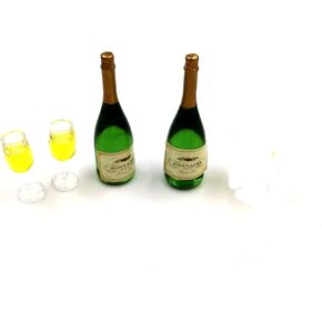 Doll House Furnitures Champagne Glasses Set Miniature Dollhouse Toy Kitchen Wine Cabinet Decoration Accessories 1 12 Scale