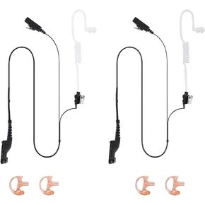 Earpieces for Motorola Walkie Talkies with Mic PPT and Acoustic Tube Headset for Walkie Talkies APX4000 APX6000 APX7000 APX 8000 XPR6350 XPR6550 XIR8268 (2packs)