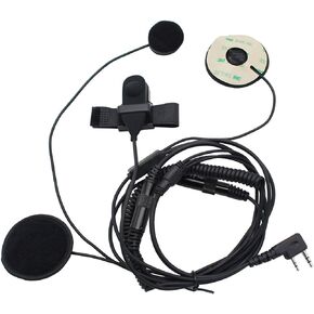 GoodQbuy® Full Face Moto Motorcycle Bike Helmet Earpiece Headset Mic Microphone for Kenwood QUANSHENG TYT BAOFENG UV5R 666s 888S Retevis H-777 2 Way Radio Walkie Talkies