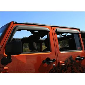 Rugged Ridge | Window Visor Kit, Matte Black | 11349.12 | Fits 2007-2018 Jeep Wrangler JK 4-Door