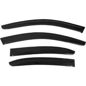 Window Visors Compatible with 2011-2018 Volkswagen Jetta, Dark Smoke Car Rain Sun Window Shade Guard Visor by IKON MOTORSPORTS, 2012 2013 2014 2015 2016 2017