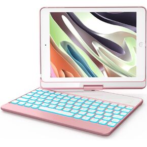 حافظة GreenLaw iPad 9.7 بوصة مع لوحة مفاتيح، iPad 6th 2018/ 5th 2017، دوران 360 درجة، 7 ألوان خلفية، بلوتوث لاسلكي، تنبيه/غفو تلقائي، لجهاز iPad 6th/5th، iPad Pro 9.7/Air 2/Air، ذهبي وردي in Kuwait