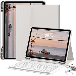New Keyboard Case for iPad 10th Generation 2022 10.9 Inch, Detachable Wireless Bluetooth Keyboard, Smart Case with Soft TPU Back Shell with Pencil Holder, Auto Sleep/Wake, Black