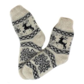 Thick Winter Socks Knitted from Wool with Goat Down, Warm Wool Socks for Women, Size 7-9 US
