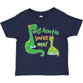 inktastic My Auntie Loves Me Dinosaur Toddler T-Shirt 3T Navy Blue 1c10c