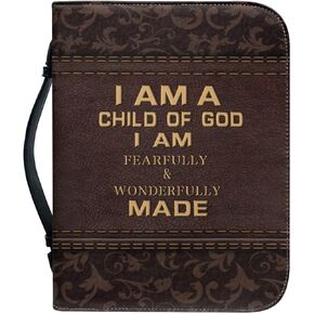 Bible Cover with Handle and Zipper,Sturdy Durable Bible Carrying Case with Pen Holder for Men Women,Classic Church Bible Storage Bags,Bible Study Supplies