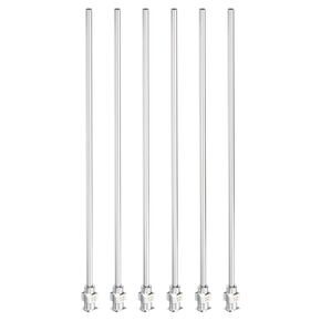 PATIKIL 12Ga x 5 Inch Stainless Steel Dispensing Needle Tips, 6Pcs Metal Glue Needle Tube Blunt Tips Luer Lock for Thick Glue Ink Lab, Silver