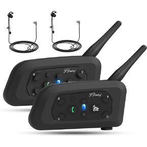 V6C Professional Football Referee Bluetooth 5.1 Intercom with in-Ear Referee Headset and Upgraded Type-C Interface for Soccer and Handball Referees (2 Pack)