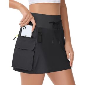 Women's Hiking Cargo Skorts Skirts Golf High Waisted Dressy Casual with Zipper Pockets Active Quick Dry Athletic Skort