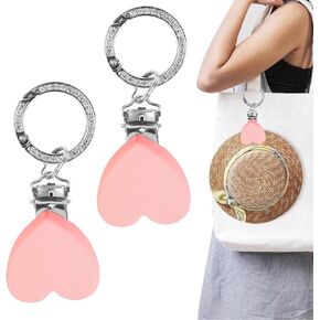 2pcs Hat Clips Cute Hat Clip for Travel on Bag Pink Hat Holder Silicone Stylish Hands-Free Accessory for Bags Backpacks Purses Luggage and More Clip-On Holder for Hat