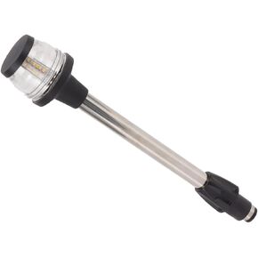 Stern Light, Marine Pole Lamp PC Housing 2 Pin Base Mounting DC10‑24V 2.5W 360° Lighting IP65 Waterproof for Fishing Boats Yachts
