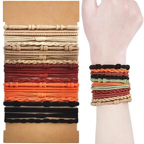 Boho Bracelet Hair Ties for Women 20 Pieces Hair Tie Bracelets 4 Styles Gorgeous Dual-Use Bracelet and Hair Tie, Soft & Stylish No Damage Hair Accessories