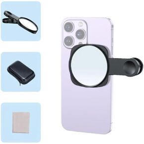 Selfie Mirror Compact Phone Mirror Universal Phone Clip for iPhone 15/14/13/12 Android Samsung Smartphone Selfie Vlog Accessories