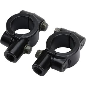 WOOSTAR 7/8" 22mm Motorcycle Handlebar Risers with 10mm Mirror Mount Clamp Adaptor Compatible with Kawasaki Suzuki ATV 4 Wheeler Quad Dirt Pit Pocket Bike Scooter Pack of 2