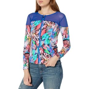 Luli Fama Women's Fitted Mesh Panel Jacket