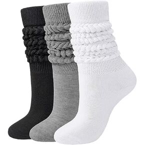 Slouchy Socks for Women- Scrunch Socks,Stacked Socks Women's Casual Socks Scrunchie Socks for Women Size 6-11