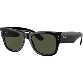 نظارة شمسية Ray-Ban Mega Wayfarer RB0840SF مربعة الشكل للرجال والنساء + حزمة مع مجموعة نظارات مجانية من Designer iWear