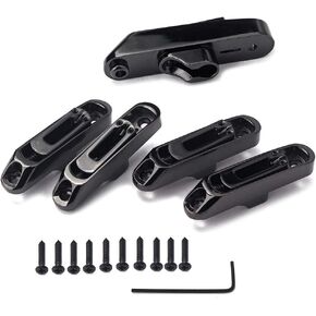 JD Moon 4 or 5 String Bridge Saddles Heavy Duty Individual Bass Bridge Tailpiece (Black 5pcs)