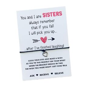 Gift for Sister | Sister wish bracelet | Funny sister card | Sister birthday present | Sister card