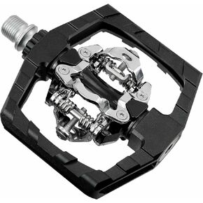 VENZO Click'R Compatible with Shimano SPD Mountain Bike Sealed Pedals with Cleats - Dual Platform Clipless Pedals for Mountain Bike - Easy Clip in & Out