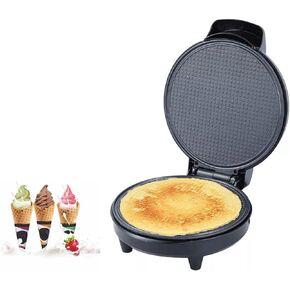 Mini Waffle Ice Cream Cone Maker, Homemade Ice Cream Cones 1200W Electric Nonstick Waffler Iron Machine, for DIY Home Kitchen Holiday Parties Baking, Get Home Ice Cones in 2 Minutes