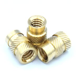 [ J&J Products ] Brass Insert IUTB-0420, 1/4-20 Thru-Threaded, 8.7mm OD, 12.7 mm Length, Heat Staking Inserts, 20pcs