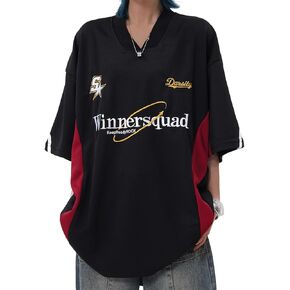 Bakayarder Mens 90s Vintage Jerseys Hip Hop Oversize Shirts Sports Casual Unisex Streetwear Tshirt