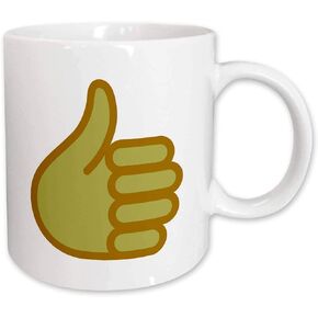 مج 3dRose Thumbs Up Emoji، 11 أونصة