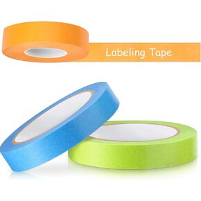 Glenmal 3 Rolls Laboratory Labeling Tapes, 164 Feet Long x 3/4 Inch Width, Temperature Resistant Water Resistant Freezer, Assorted Color for Marking and Color Coding Label Tape