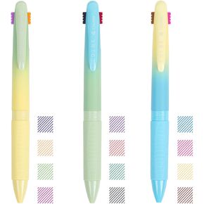 COLNK 4 Colors Ballpoint Pens in 1,Multicolor Ballpoint Pen Assorted Ink Colors,4-in-1 Colored Pens 0.7 Ballpoint for Journaling and Organizing,3 Counts-12 ink colors