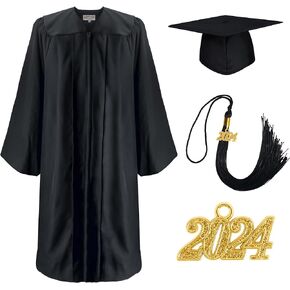 GraduationMall Graduation Cap and Gown with Pockets 2024 Tassel for High School & Bachelor,100% Recycled Material