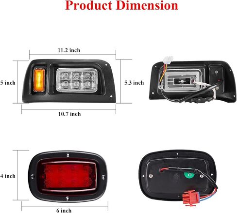 طقم إضاءة عربة الجولف الفاخرة DS من ونفون متوافق مع Club Car DS 1993-Up، المصابيح الأمامية LED والأضواء الخلفية لعربات الجولف الكهربائية والسيارات Club Car DS (12 فولت) in Kuwait