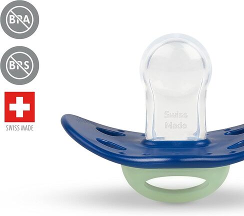 لهاية ميديلا للأطفال | الليل - يتوهج في الظلام | 18+ شهرًا | عبوة من قطعتين | خفيف الوزن | خالية من مادة BPA | البوم والقمر مع النجوم in Kuwait