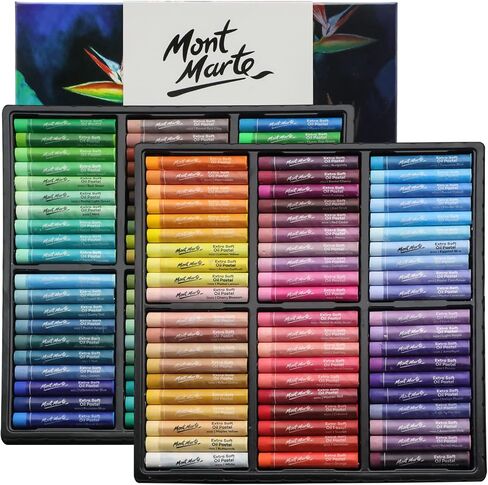 Mont Marte Extra Soft Oil Pastels Macaron Hues Premium 26pc, Assorted Pastel & Metallic Colors, Vibrant, Buttery, Versatile Art Pastels for Blending, layering & Shading, Coloring, Sketching in Saudi Arabia