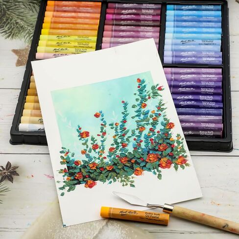 Mont Marte Extra Soft Oil Pastels Macaron Hues Premium 26pc, Assorted Pastel & Metallic Colors, Vibrant, Buttery, Versatile Art Pastels for Blending, layering & Shading, Coloring, Sketching in Saudi Arabia