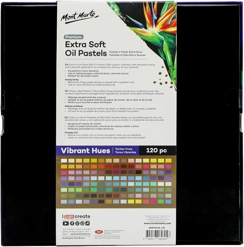 Mont Marte Extra Soft Oil Pastels Macaron Hues Premium 26pc, Assorted Pastel & Metallic Colors, Vibrant, Buttery, Versatile Art Pastels for Blending, layering & Shading, Coloring, Sketching in Saudi Arabia