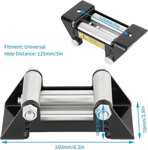 Yctze Winch Roller Fairlead, 160x70x60mm Side by Side Winch Cable Roller Fairlead Heavy Duty Towing Winch Fairleads Universal for 125mm/5in Hole Diatance in Kuwait