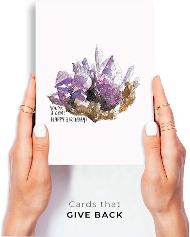 Wunderkid Amethyst Stone Birthday Card, You're a Gem Happy Birthday (Individual, Blank inside) in Saudi Arabia