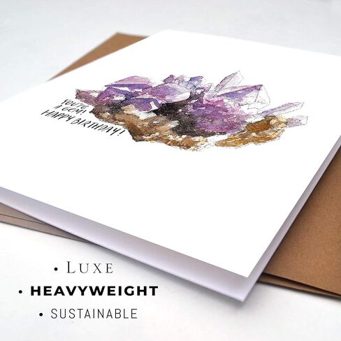 Wunderkid Amethyst Stone Birthday Card, You're a Gem Happy Birthday (Individual, Blank inside) in Saudi Arabia