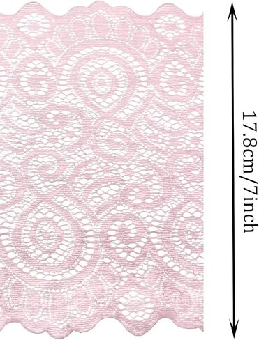 ONLYKXY 5 Yards Elastic Stretchy Lace Ribbon Vintage Solid Lace Trim Fabric for Bridal Wedding Decorations Sewing DIY Making Crafts Floral Pattern Sewing Lace (Black) in Saudi Arabia