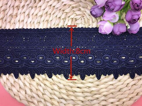8CM Width Europe Rome Pattern Inelastic Embroidery Lace Trim,Curtain Tablecloth Slipcover Bridal DIY Clothing/Accessories.(4 Yards in one Package) (White) in Kuwait