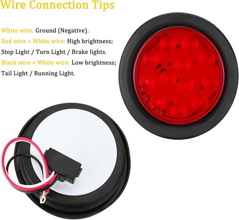 LIMICAR 4 "أضواء خلفية LED مستديرة حمراء للمقطورة جروميت التوصيل 12 LED إيقاف تشغيل إشارة إيقاف الفرامل أضواء مقطورة لجرار شاحنة حافلة شاحنات RV (حزمة من 8) in Kuwait