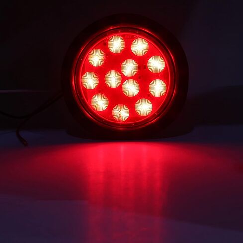 LIMICAR 4 "أضواء خلفية LED مستديرة حمراء للمقطورة جروميت التوصيل 12 LED إيقاف تشغيل إشارة إيقاف الفرامل أضواء مقطورة لجرار شاحنة حافلة شاحنات RV (حزمة من 8) in Kuwait