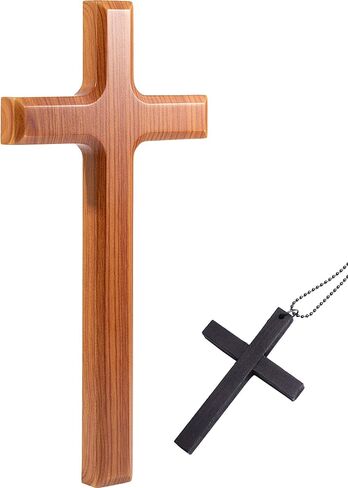 ULSEIGN 13-inch Large Wooden Wall Cross - For Catholic Home decor - Holiday Gift in Kuwait