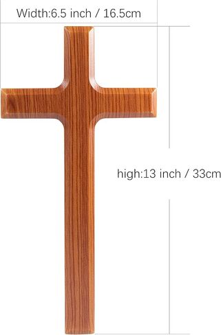 ULSEIGN 13-inch Large Wooden Wall Cross - For Catholic Home decor - Holiday Gift in Kuwait