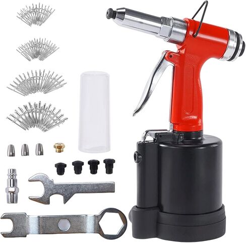 مسدس برشام أعمى هوائي شديد التحمل، مجموعة أدوات تثبيت هيدروليكية مع 1/8 بوصة، 5/32 بوصة، 3/16 بوصة، 1/4 بوصة مسدس برشام بوب للضاغط in Kuwait