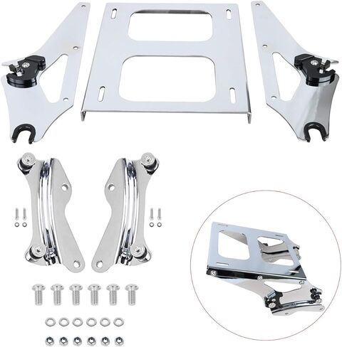 رف أمتعة أسود قابل للفصل مع أجهزة إرساء 4 نقاط متوافقة مع Touring Road King Street Glide Road Glide Electra Glide Tour Pack Pak 2014-2024 in Kuwait