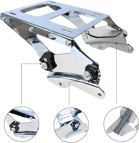 رف أمتعة أسود قابل للفصل مع أجهزة إرساء 4 نقاط متوافقة مع Touring Road King Street Glide Road Glide Electra Glide Tour Pack Pak 2014-2024 in Kuwait