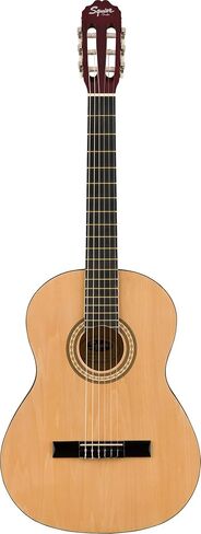 جيتار صوتي كلاسيكي من Fender Squier SA-150N - حزمة طبيعية مع حقيبة الحفلة والموالف والحزام واللقطات وجيتار DVD من أوستن بازار in Kuwait