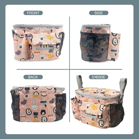 Universal Stroller Organizer with Cup Holder, Phone Bag, Hanging Hooks, Shoulder Strap, Unique Stroller Bag Caddy Organizer Accessories Fits for Uppababy, Baby Jogger, Britax Strollers (color 1) in Saudi Arabia